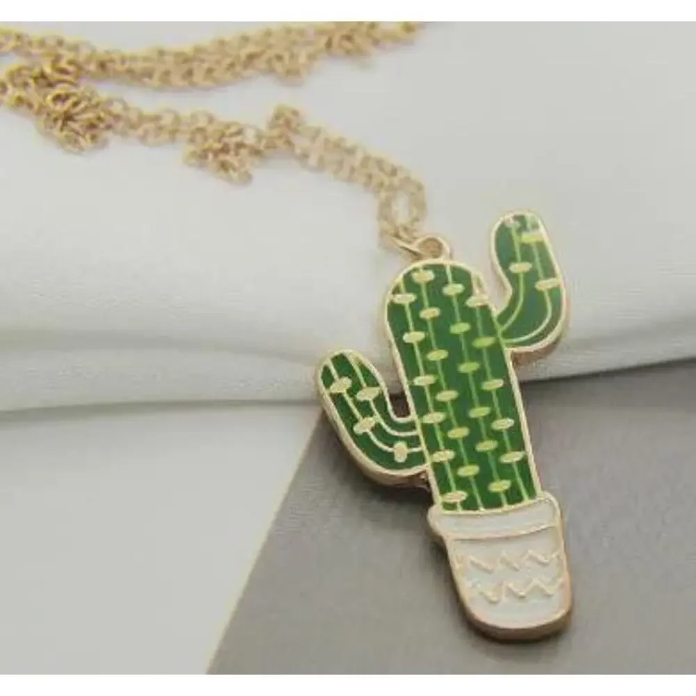 Cactus Necklace - Jewelry Cacti Charm Pendant Jewelry